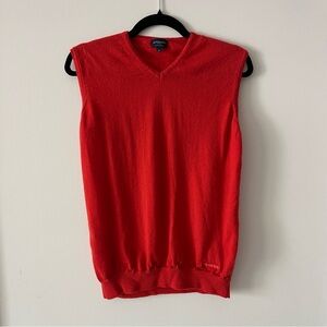 Burberry Golf Red Sleeveless Merino Wool Sweater Vest Medium